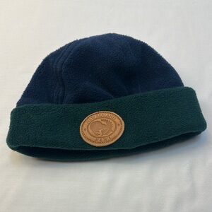 New Zealand Mini Beanie Style Navy and Green Fleece Beanie